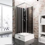Schulte EP193506 Wellnesskabine Korfu II mit Boiler und Pumpe, 95 x 95 cm, 5 mm