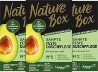 Nature Box Sanfte Feste Duschpflege mit Avocado-Duft (100 g), pflegende Duschseife