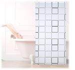 Relaxdays Duschrollo Square, wasserabweisend, Retro Badrollo Wanne u. Dusche,