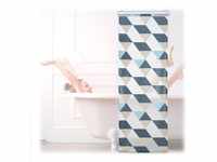 Relaxdays Duschrollo, 60x240 cm, Dreieck Muster, Seilzug, Flexible Montage,