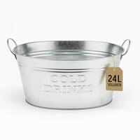 BigDean Zinkwanne gro&szlig; XXL f&uuml;r Garten Getr&auml;nkek&uuml;hler extra gro&szlig; 24 Liter 