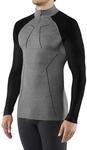 FALKE Herren Baselayer-Shirt Wool-Tech High Zip Neck M L/S SH Wolle Funktionsmaterial