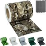 tectake&reg; Sichtschutzfolie, Sichtschutzstreifen mit Befestigungsclips, Windschutz,