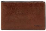 Fossil Geldb&ouml;rse f&uuml;r Herren Andrew, &Ouml;koLeder/PVCBesatz Bifold Cognac 11,5 cm L x