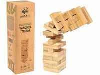 pandoo Wackelturm aus Bambus | Geschicklichkeitspiel, Familienspiel,