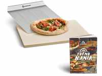 BURNHARD Pizzastein und Pizzaschaufel für Backofen, Gasgrill & Holzkohlegrill...