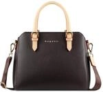 bugatti Ella Handtasche f&uuml;r Damen, Bowling Bag mittelgro&szlig; aus Kunstleder, braun
