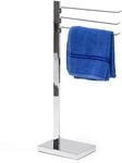 Relaxdays Handtuchst&auml;nder verchromt, Handtuchhalter freistehend mit 3 Armen frei