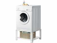 [en.casa] Waschmaschinen-Sockel mit Ablage Waschmaschinen-Untergestell Trockner