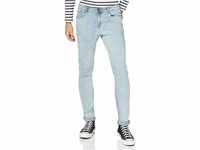 Urban Classics Herren Slim Fit Zip Jeans Hose, Lighter Washed, 30W / 32L