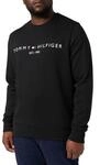 Tommy Hilfiger Herren Sweatshirt Tommy Logo ohne Kapuze, Schwarz (Black), S