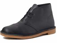 Clarks Herren Desert Boot Bushacre 3 Chukka-Stiefel, Black Leather, 47 EU