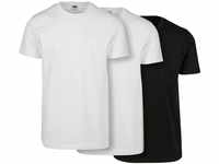Urban Classics Herren Basic Tee 3-Pack T-Shirt, Mehrfarbig White/Black 02254, Small