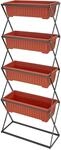 tectake&reg; Vertical Gardening Beet mit 4X Blumenkasten, Pflanzturm Hochbeet