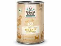 Wildes Land - Nassfutter für Hunde - Bio Ente - 6 x 400 g - Getreidefrei -...
