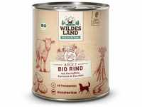 Wildes Land - Nassfutter für Hunde - Bio Rind - 6 x 800 g - Getreidefrei -...