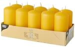 10 Stumpenkerzen &Oslash; 40 mm &middot; 90 mm goldgelb gelb Blockkerzen