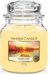 Yankee Candle Autumn Sunset Duftkerze, Glas, Gelb, 10.7 cm Mittel