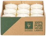 E+N Teelicht-Kerzen Pure Natur 18 Teelichte Brenndauer ca. 7 Stunden, 24 x 38mm, 100%