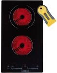 Arebos Glaskeramikkochfeld 2 Platten | Einbau autarkes Kochfeld 3200 W | 30 cm 