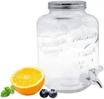 Spetebo XXL Getr&auml;nke Spender mit Zapfhahn und B&uuml;gelverschluss - 4 Liter - Glas