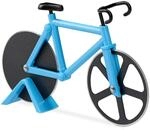 Relaxdays Fahrrad Pizzaschneider, lustiger Pizzaroller mit Schneider&auml;dern aus