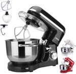 Arebos K&uuml;chenmaschine 1500W mit 6L Edelstahl-R&uuml;hrsch&uuml;ssel | Schwarz | inkl.