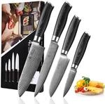 Wakoli Mikata Damast K&uuml;chenmesser Set 4-teilig aus 67 Lagen Stahl mit VG10 Kern,
