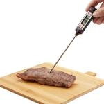 Relaxdays K&uuml;chenthermometer digital, Beh&auml;lter mit Schlaufe, LCD-Display, Ofen,