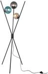 Trio Leuchten Stehleuchte Lance 403400317, Metall Schwarz matt, Glas multicolor,