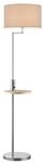Trio Leuchten Stehleuchte Claas 400400107, Metall Nickel matt, Stoffschirm Grau,