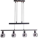 N&auml;ve Leuchten - 4er Pendelleuchte Fumoso - Deckenlampe h&ouml;henverstellbar,