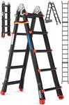 MASKO Aluminium 6in1 Mehrzweckleiter &ndash; 20 Sprossen | - 520 cm | 150 Kg, ausziehbar,