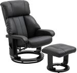 HOMCOM Relaxsessel mit Hocker, drehbarer Fernsehsessel mit Massagefunktion,