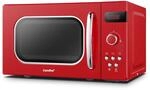 Comfee CMSRO 20 di rd Retro-Mikrowelle mit 8 Automatikmen&uuml;s, 5 Leistungsstufen,