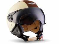 Moto Helmets® H44 „Vintage Creme · Jet-Helm · Motorrad-Helm Roller-Helm