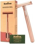 Bambaw Rasierhobel Damen mit 5 Ersatzklingen, Metall Rasierer Damen Sicher &