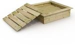 WICKEY Sandkasten Holz Sandkiste King Kong 120x120 cm mit Deckel f&uuml;r Kinder,