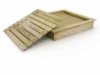 WICKEY Sandkasten Holz Sandkiste King Kong 165x165 cm mit Deckel für Kinder,