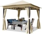TOOLPORT Gartenpavillon 3x3 m ca. 180 g/m&sup2; Dachplane wasserdicht Pavillon - 4