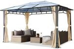 TOOLPORT Gartenpavillon 3x4 m Aluminium Gest&auml;nge Polycarbonat Dach ca. 8mm Pavillon