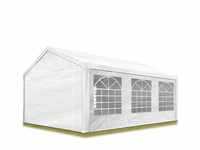 Partyzelt Pavillon 4x6 m in weiß PE Plane 350 N Wasserdicht UV Schutz Festzelt