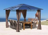 QUICK STAR Metall Garten Hardtop Pavillon 3x3,6m | Wasserdicht Winterfest Stabil 
