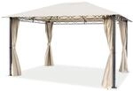 TOOLPORT Gartenpavillon 3x4 m wasserdicht Premium Pavillon mit 4 Seitenteilen
