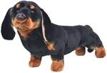 vidaXL Pl&uuml;schtier Hund Dackel Stehend Pl&uuml;sch Schwarz XXL