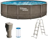 Summer Waves Rundpool Active Frame Swimmingpool &Oslash; 457 x 106 cm, braun Rundpool
