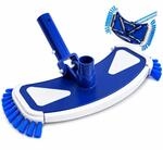 Arebos Pool Bodensaugerb&uuml;rste | mit Clip-System | Poolb&uuml;rste | Blau-Wei&szlig; 