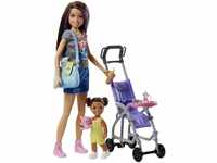 Barbie FJB00 - ​Skipper Barbie-Puppen-Spielset mit hüpfendem Kinderwagen, ab 3