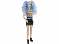 Barbie GRB61 - Fashionistas Puppe (blaue Haare) mit Zubehör, im Outfit mit