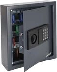 HMF Schl&uuml;sseltresor mit Zahlencode, Schl&uuml;sselsafe mit Elektronikschloss | 48 Haken